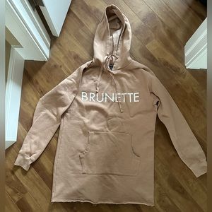 Brunette sweater dress